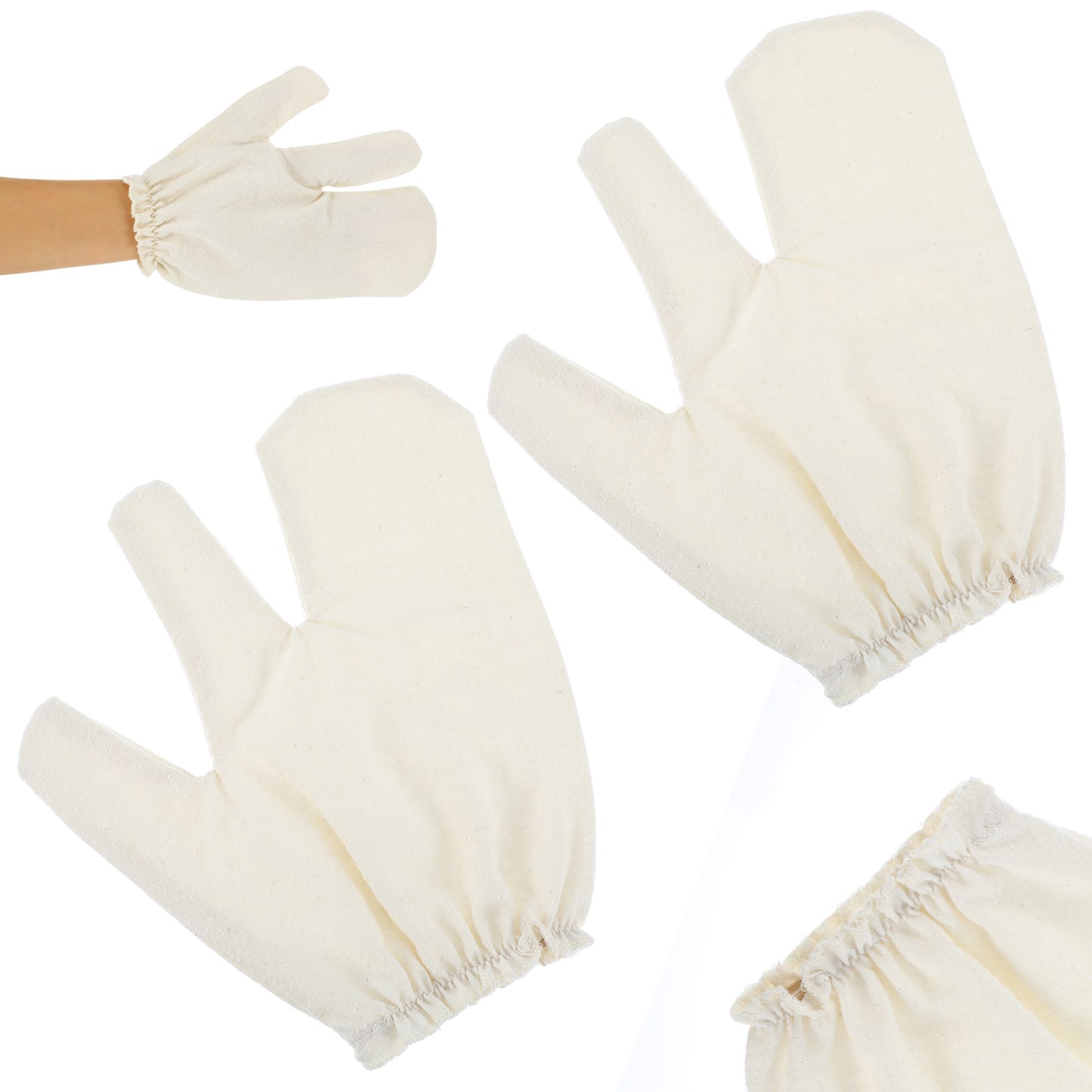 YUXMU 2 Pcs Garshana Gloves Raw Silk Massage, Raw Silk Gloves Garshana with Elastic Wrist Bands Ayurvedic Massage Exfoliating Shower Glove for Skin Brushing Massage
