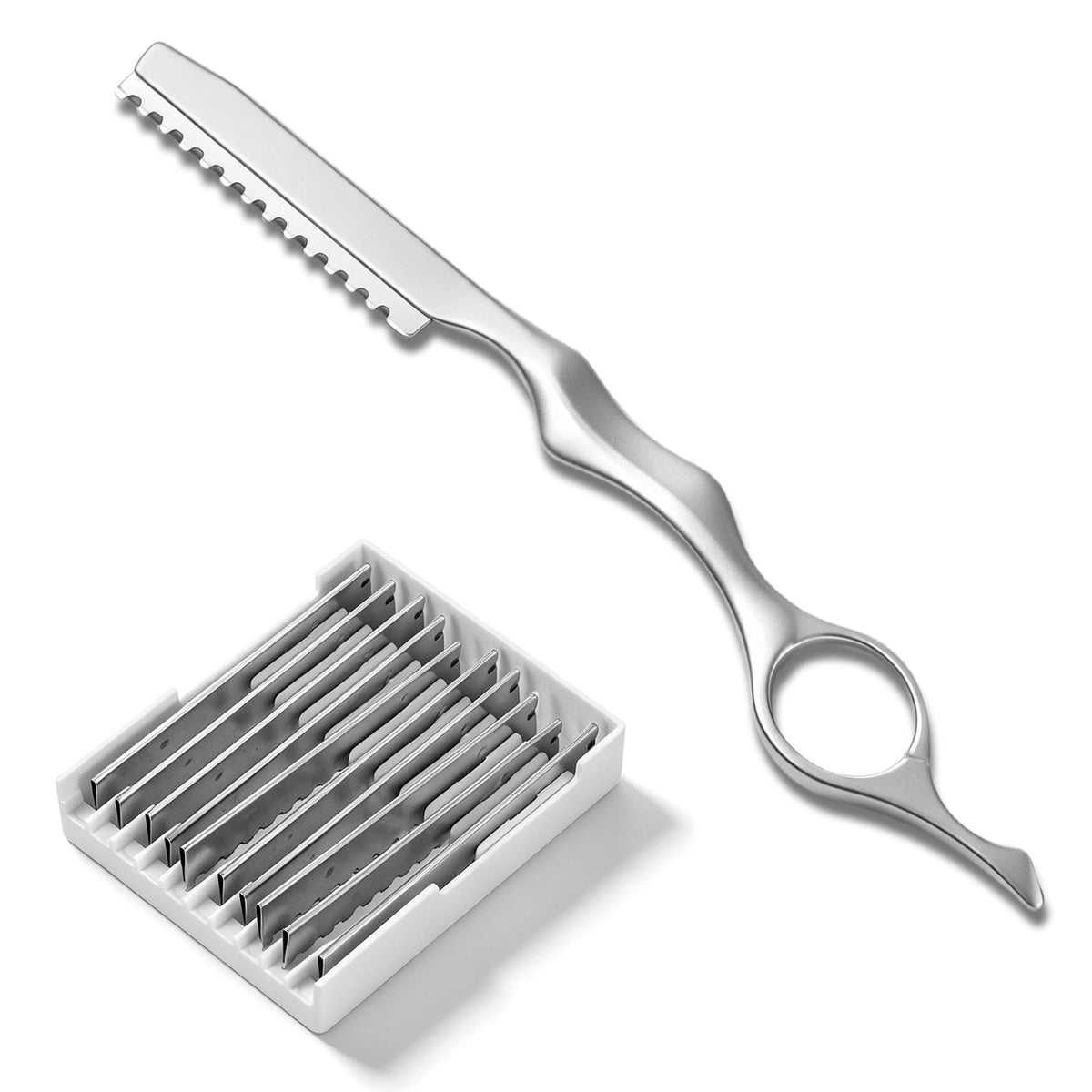 SULIKJHUI 11 Pcs Hair Cutting Razors, Stainless Steel Feather Styling Razor