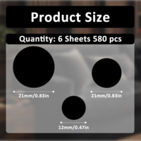 cobee 6 Sheets Black Screw Covers, Circular Point Screw Hole Covers Screw Hole Filler, Screw Covers Caps Scrapbook Stickers Wood Stickers for Wood Cabinet Shelf Furniture Screw(Black)