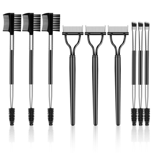 HJZHII 9 Pcs Eyebrow Brush Lash Separator Tool Brow Brush & Lash Spoolie, Double-Sided Professional Eye Makeup Tools Makeup Grooming Tool for Modifying Eyebrows and Eyelashes