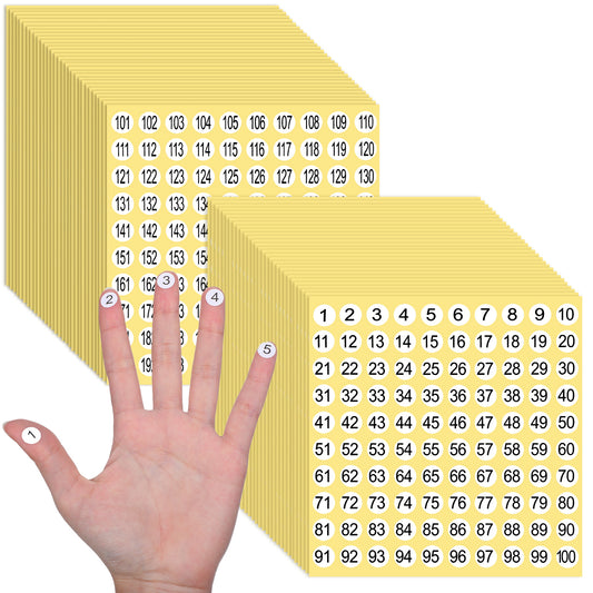 Jeffdad 6000 Pcs Small Number Stickers, 1-200 Consecutive Round Number Stickers Labels, 0.4'' Self Adhesive Numbered Label Inventory Organizing Decals for Indoor Outdoor Storage Boxes