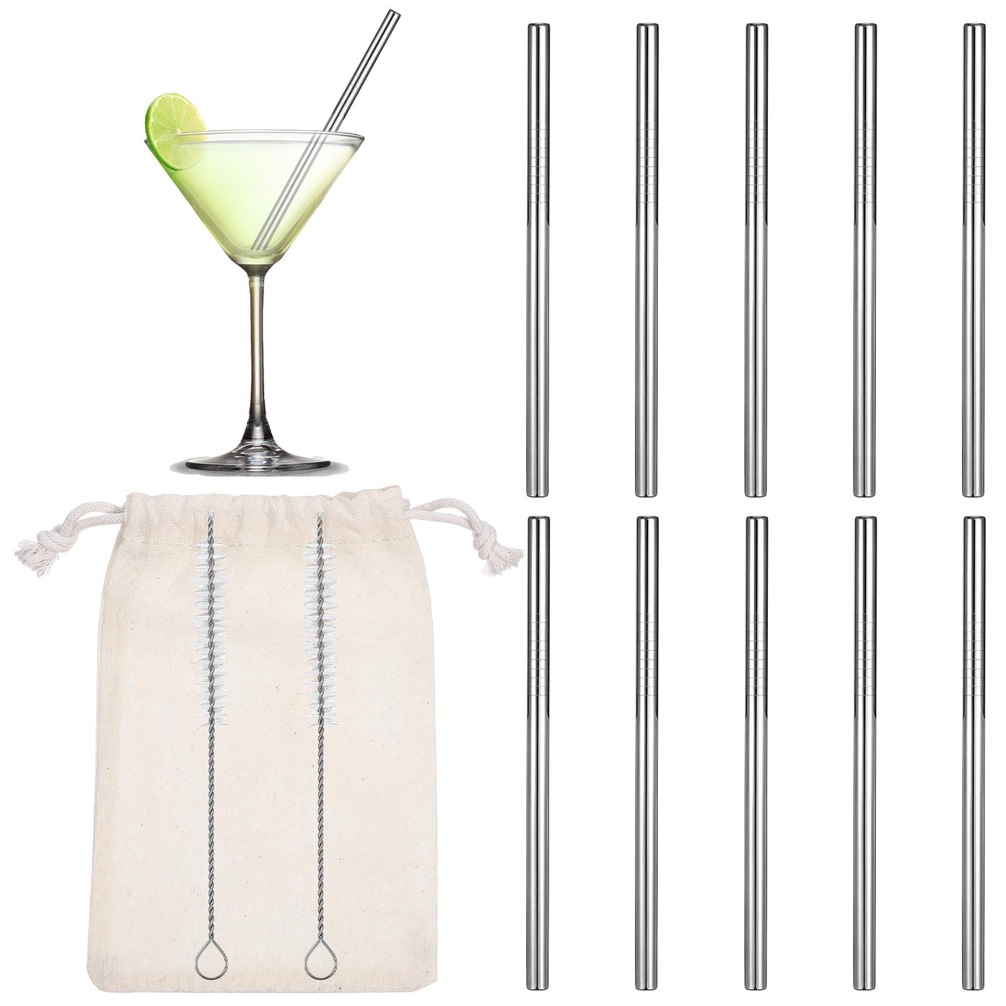 Yuanchu 12 Pack Short Small Metal Cocktail Straws, Reusable 4.7 Inch Stainless Steel Straws Set with Cleaning Brush Drinking Straws for Coffee Cocktails Rock Gin Glass Coffee Wine Small Glasses Cups