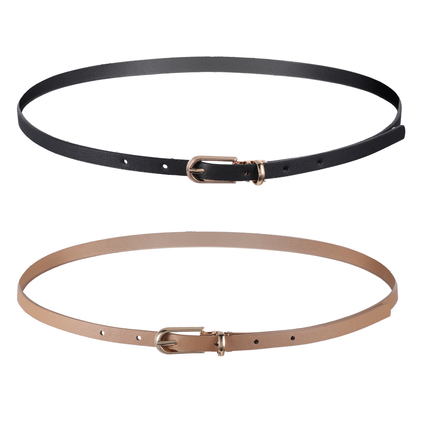 LXUEJIE Women Skinny Leather Belts for Waist Size 27.5-37", Thin Waist Belt Fashion Adjustable Skinny Belts Classic Belt with Metal Buckle for Ladies Jeans Dress Pants