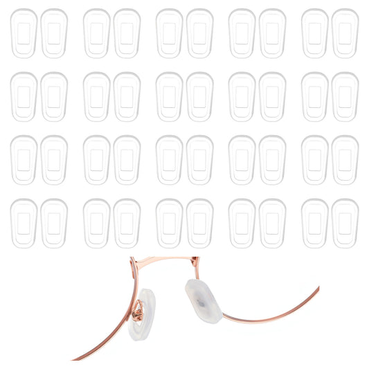 TIESOME 20 Pairs Slip-On Silicone Eyeglass Nose Pads Covers, Anti-Slip Universal Eyeglass Nose Bridge Pads for Glasses and Sunglasses (Transparent) (Small)