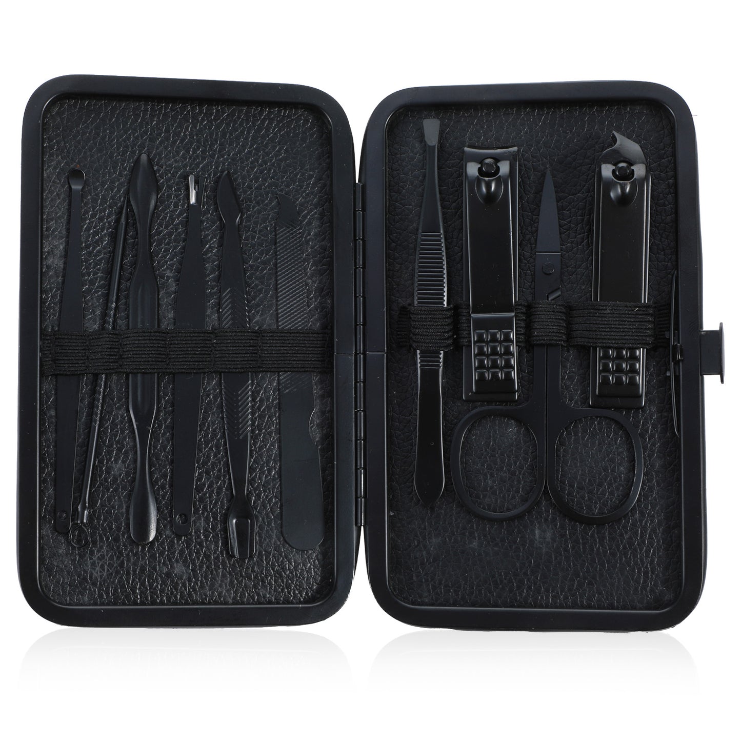 GEEHUA Nail Clippers Set, Stainless Steel Manicure Set & Pedicure Kit 10PCS Fingernail Clipper Cutters Portable Nail Trimming Grooming Tools with Case for Men Women