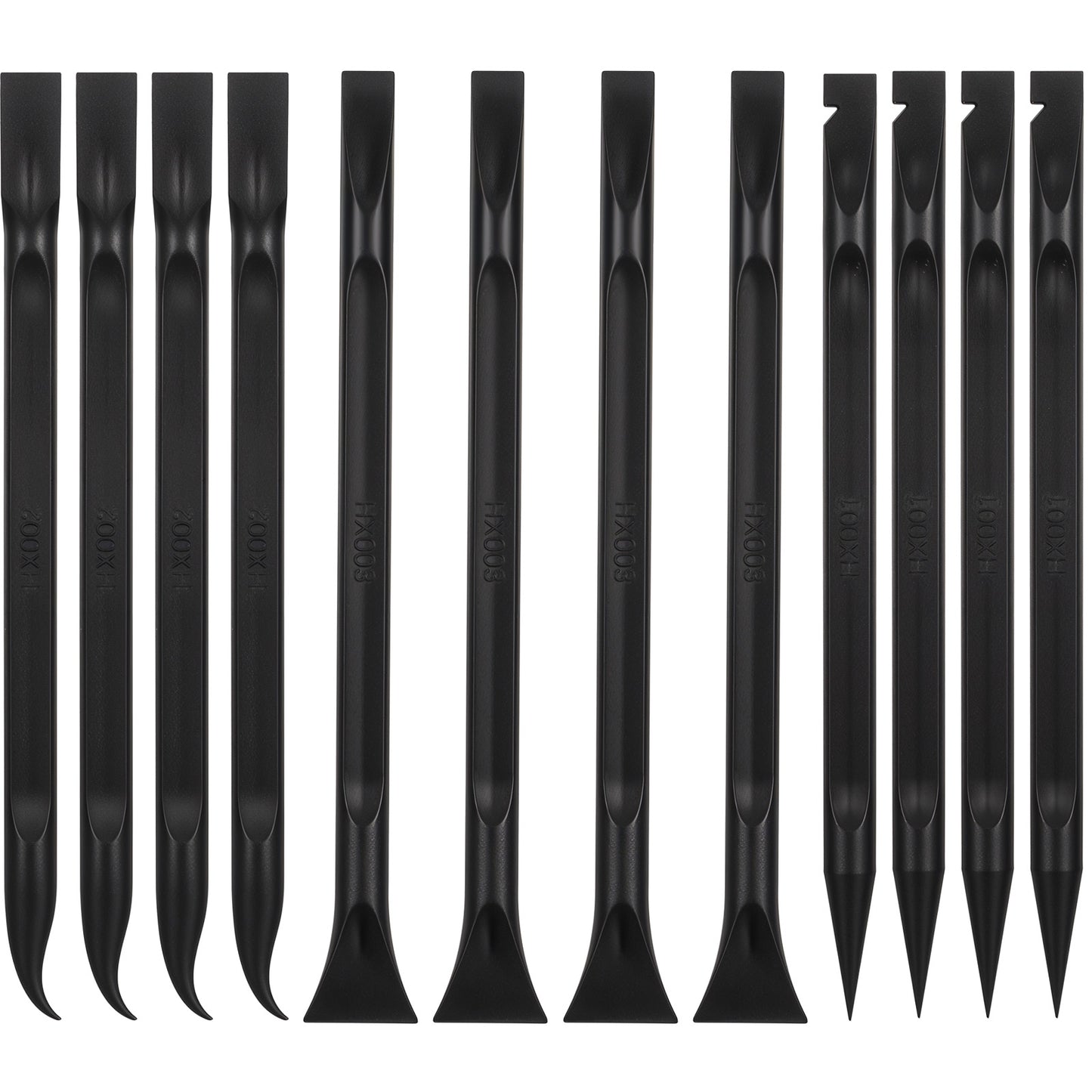 TIESOME 12 PCS Carbon Fiber Plastic Scraper Tool Set, Non-Scratch Multi-Purpose Scrapers Detailing Tools for Tight Spaces Crevice Cleaning Stickers Labels Car Kitchen Black