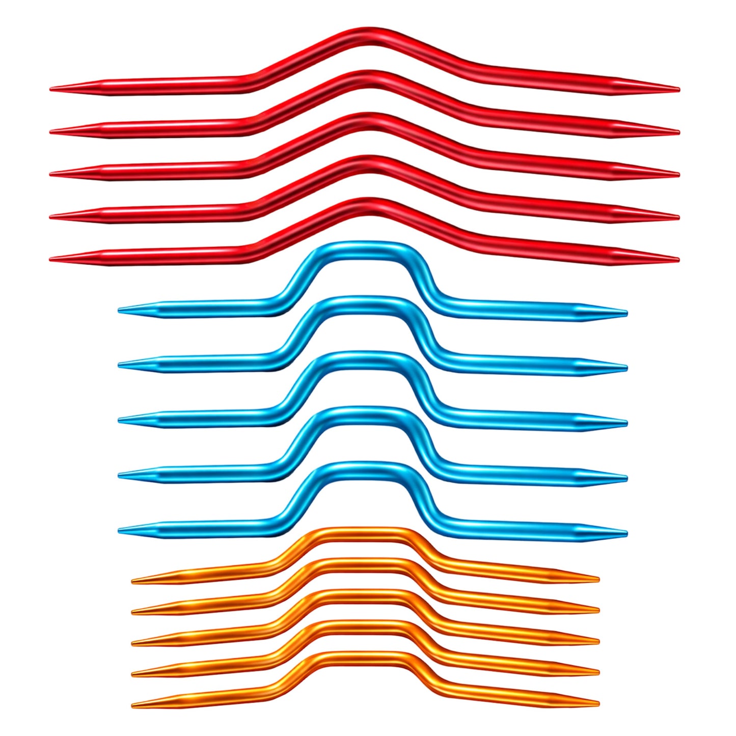 DOPENSPI 15PCS Knitting Cable Needle, Colorful Cable Needles for Knitting Twist Curved Hand Knit Needles Curved Crochet Hooks Aluminum Stitch Holders for Sweater-Knitting Tool