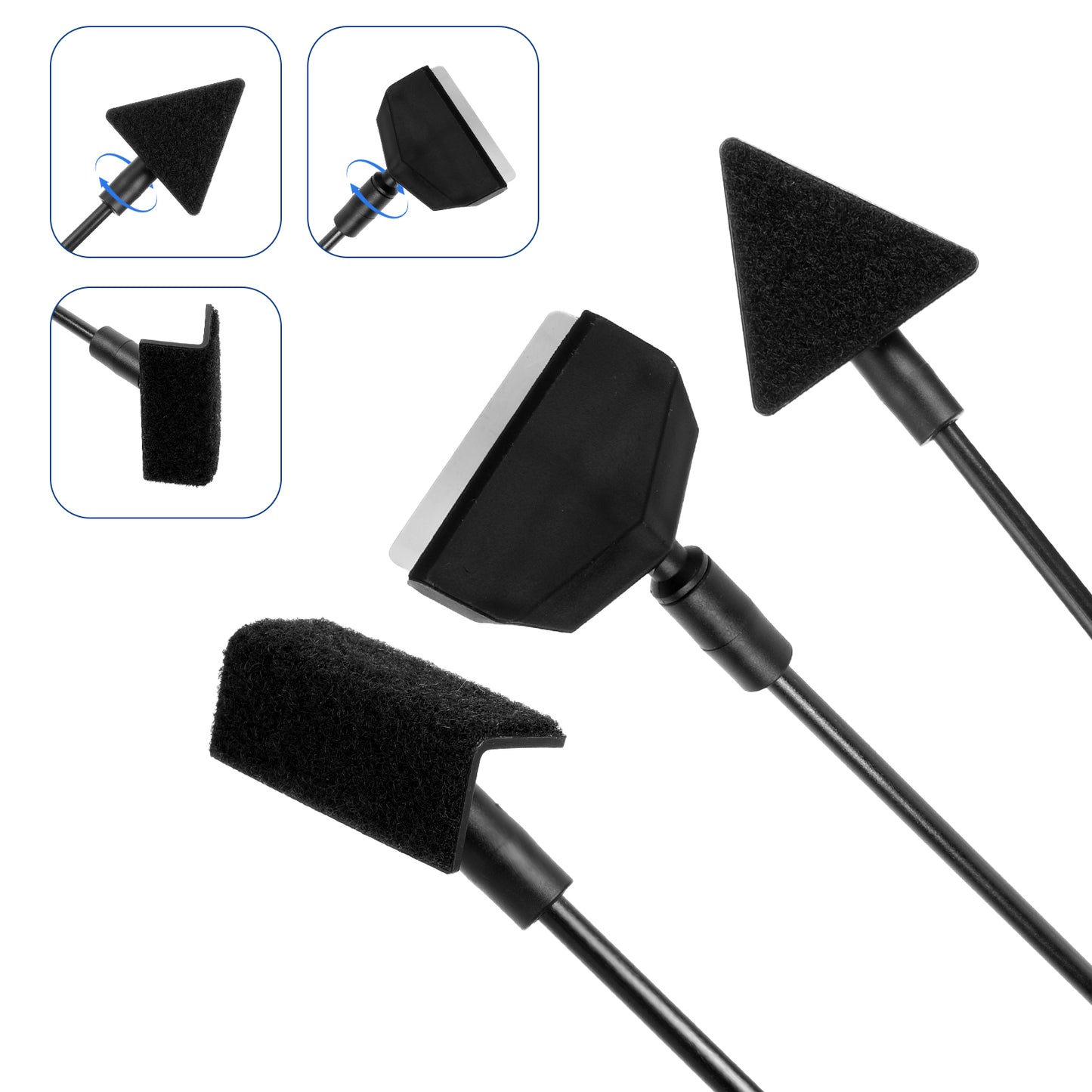 Giantree 3 in 1 Fish Tank Cleaner Kit, Detachable Aquarium Glass Tank Cleaning Kit, Aquarium Cleaning Tool Set Algae Scraper with Replacement Blade Triangle Flat Brush Right Angle Brush(Black)