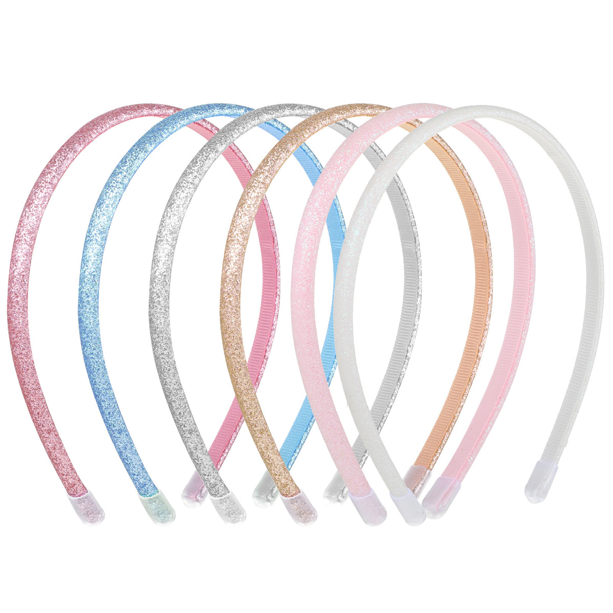 Andibro 6Pcs Glitter Headbands for Girls, Non-Slip Toddler Headbands