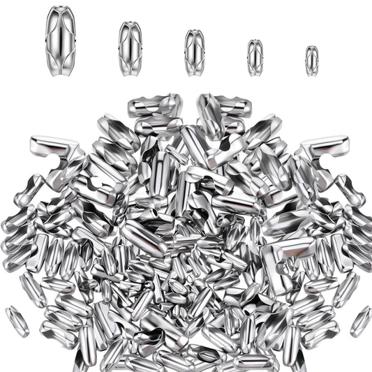 Amaxiu 150Pcs Silver Ball Chain Connectors,Beaded Pull Cord Chain Connector