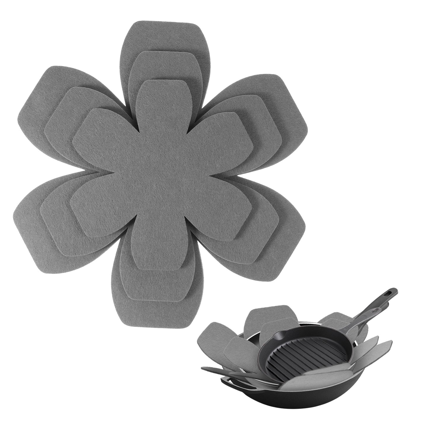 TIESOME 6Pcs Pot and Pan Protectors for Stacking in 3 Sizes, Pot and Pan Separators Anti-Slip Pot Dividers Pan Protectors Larger & Thicker Pot Separator for Stacking Non Stick Pot Protecting Pads