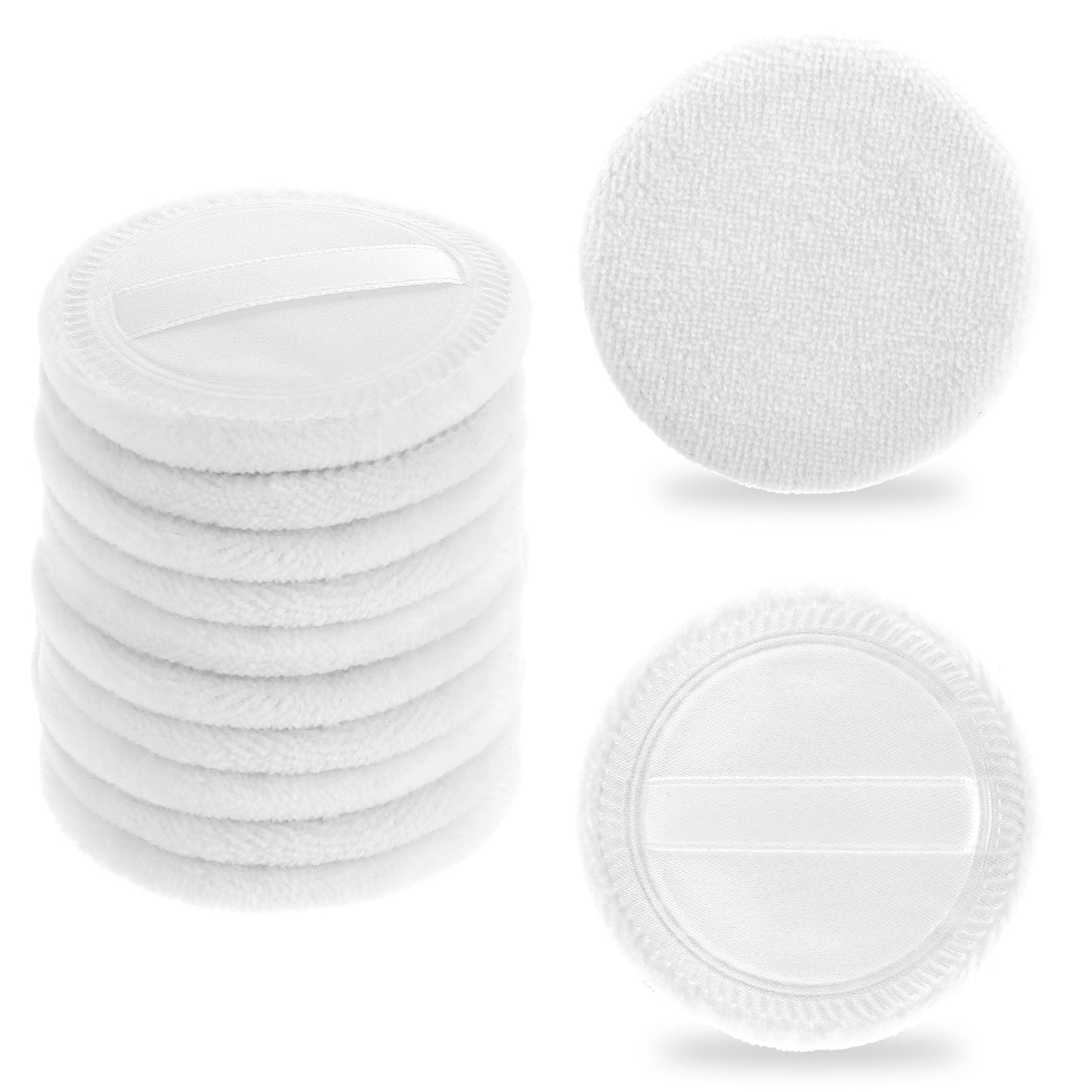 Giantree 12 Pcs Cosmetic Powder Puff for Women, 2.36 Inch Cotton Makeup Face Powder Puffs Soft Round Compact Powder Puffs for Loose Powder, Foundation, Setting Powder, Blush, Body Powder(White)
