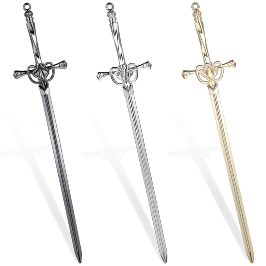 Molain 3 Pack Letter Openers, Sword Letter Opener with Ergonomic Handle Stainless Steel Mail Opener Tool Fancy Decorative Envelope Openers for Home and Office Mail Supplies (Black Gold Silver)