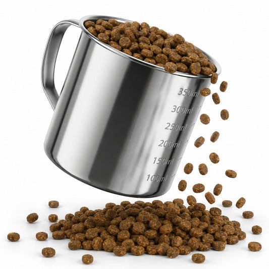 Andibro 1.5 Cup Dog Food Scoop, 350ml Stainless Steel Measuring Cup