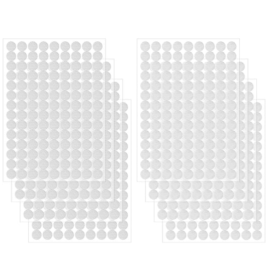 JIYIN Self Adhesive Dots, 1008Pcs(504 Pair Set) 0.39 Inch / 10mm Diameter Hook and Loop Self Adhesive Dots Tape, Nylon Strong Adhesive Back Dots for Arts and Crafts School Office Home(White)