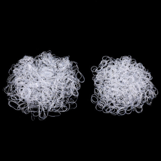 LIQWEI 1000 Pcs Mini Hair Rubber Bands, Clear Hairs Elastic Bands Soft Elastic Band Ponytail Elastics, Tiny Hair Ties for Braids, Wedding Hairstyles and More