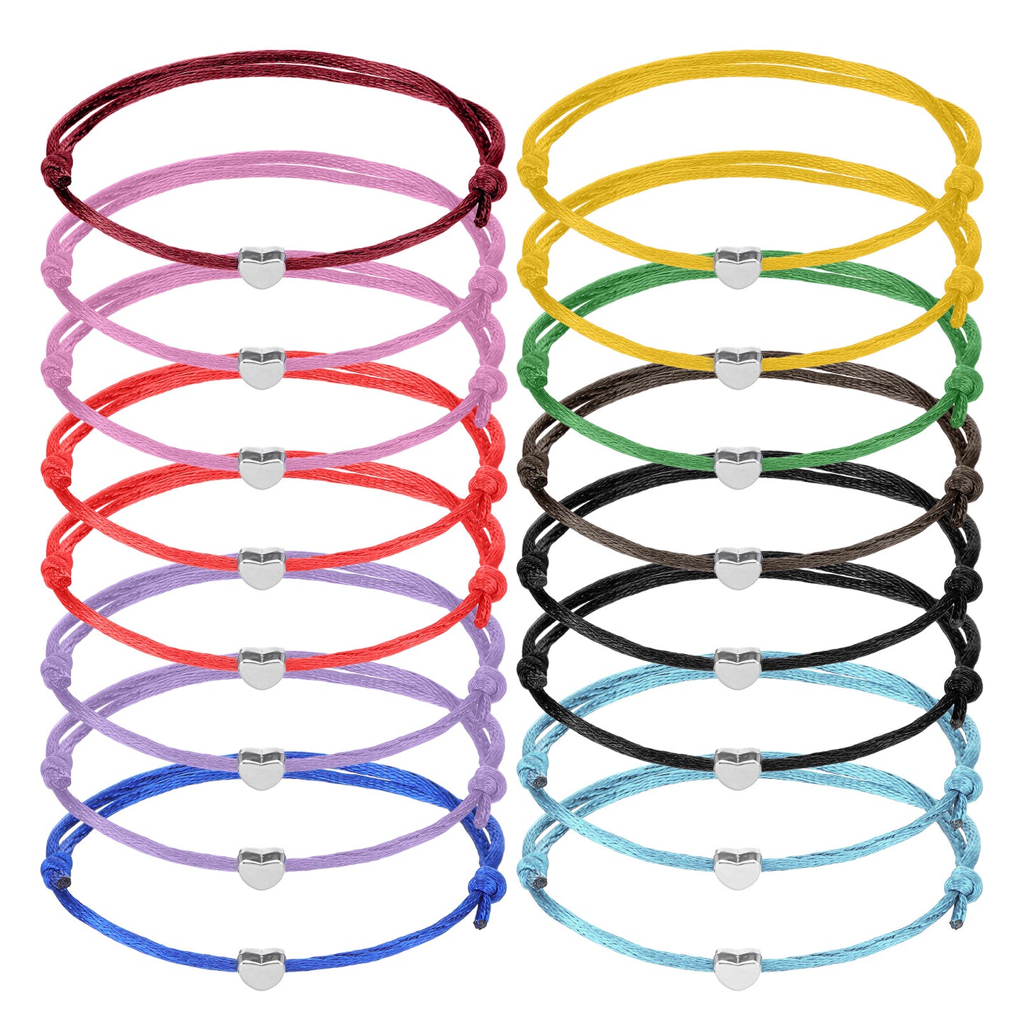 Jeffdad Heart Rope Bracelets for Best Friends