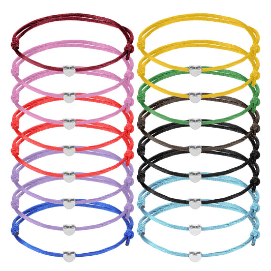 Jeffdad Heart Rope Bracelets for Best Friends