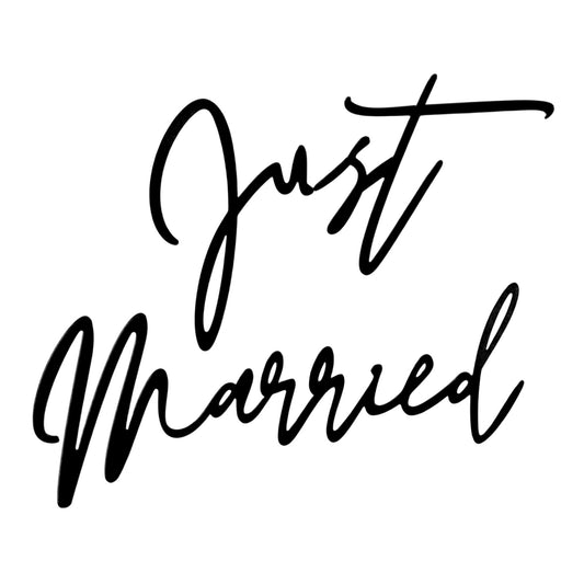 MBAIYO Just Married Acrylic Cake Topper, Personalized Wedding Cake Decorations Married Style Decor for Wedding Bride and Groom 10x9cm Black(Black)