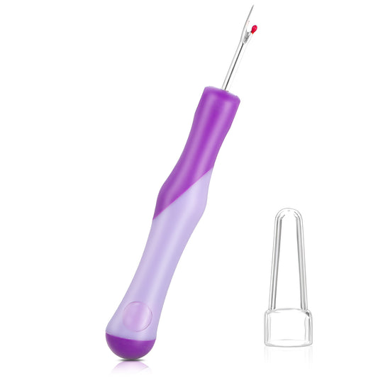 Jeffdad Sewing Seam Ripper, Sewing Stitch Ripper, Thread Removers Stitch Rippers with Protective Cap Professional Thread Cutter for Embroidery Hand Sewing Crafting Cross Stitching Knitting(Purple)