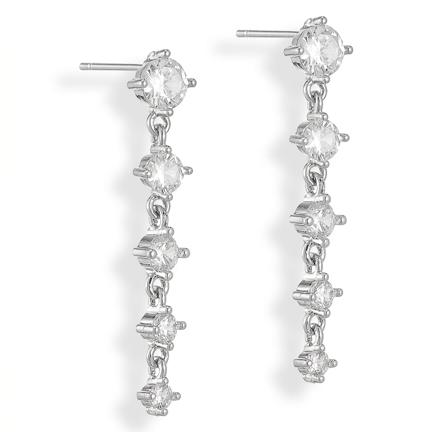 cobee Silver Drop Earrings for Women Zirconia Dangle Earrings