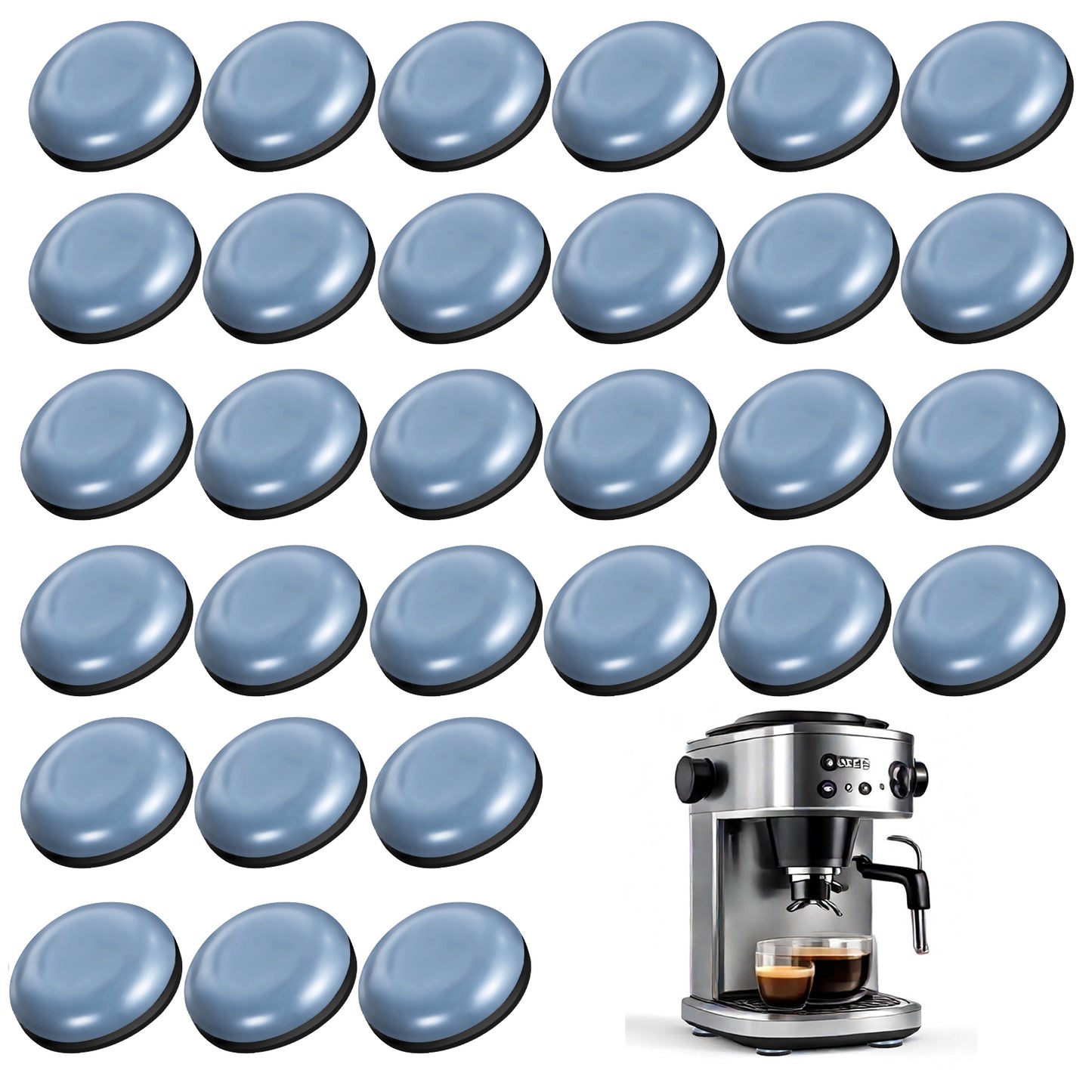 DOPENSPI 32PCS Kitchen Appliance Sliders, Self-Adhesive Easy Movers for Small Appliances Furniture Glides Adhesive Gliders for Air Fryer Blender Coffee Maker Chair Carpet Tray Microwave