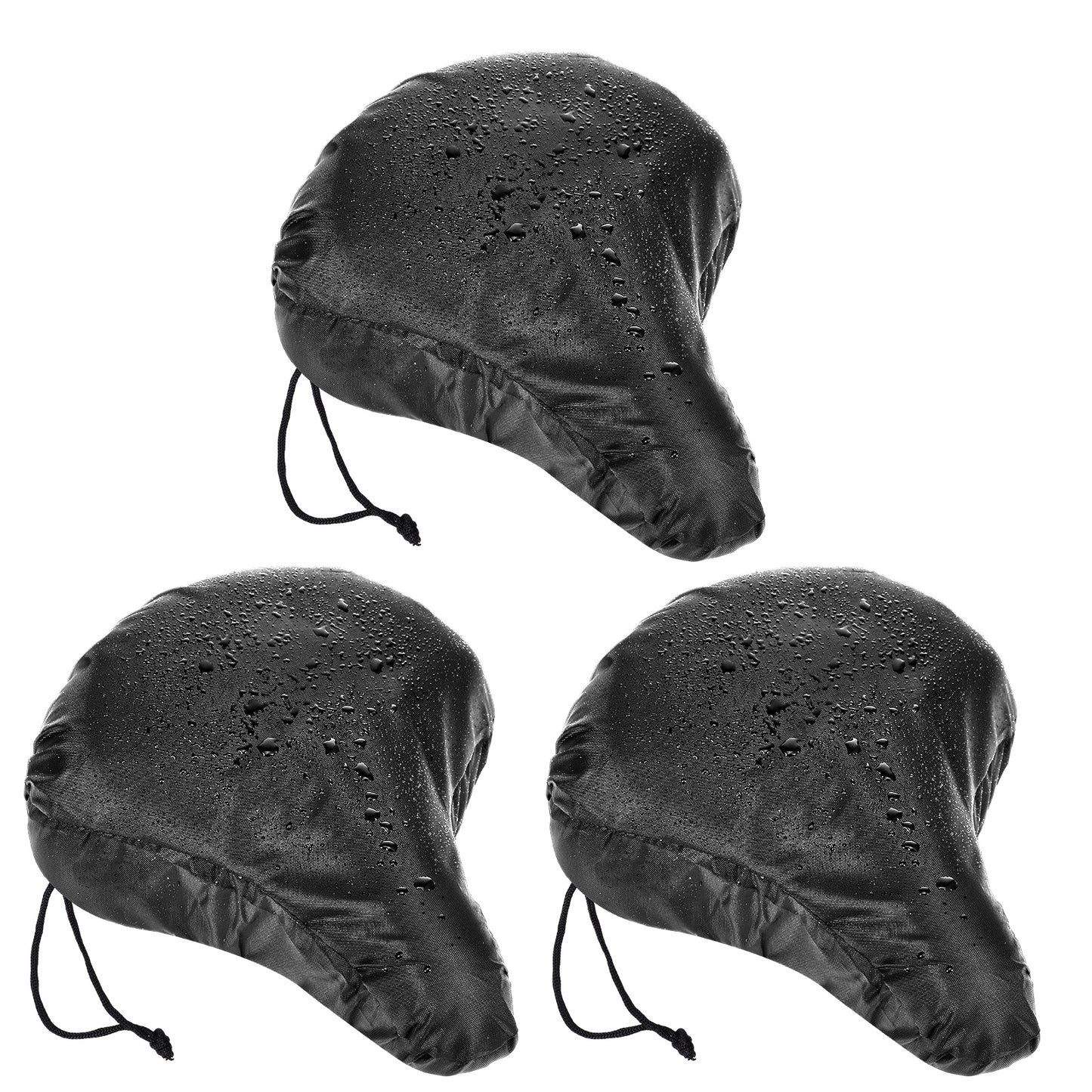 DOPENSPI 3PCS Waterproof Bike Seat Cover, Waterproof Bike Saddle Covers Polyester Bicycle Seat Rain Cover Seats Cushion Sun Dust Protector for Men Women
