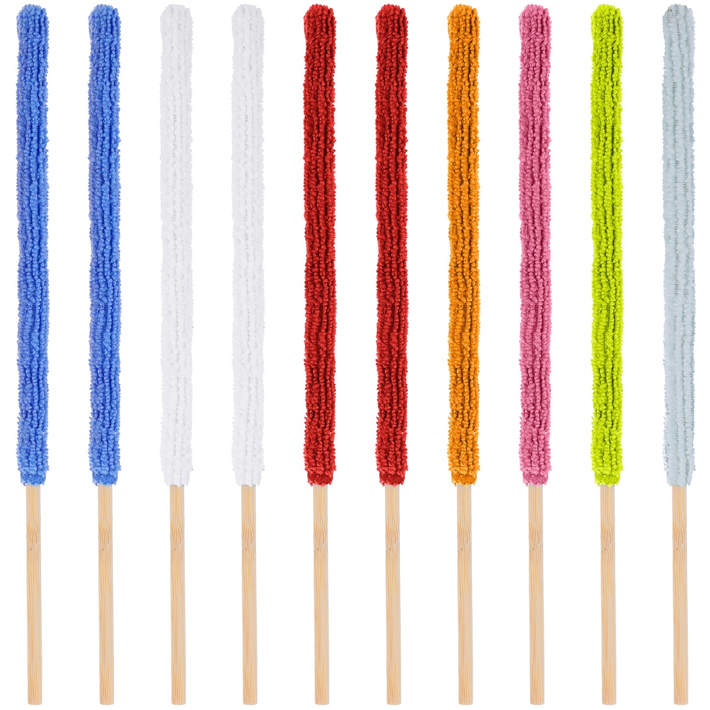 WJIAAA Mini Crevice Cleaning Tool, 10 PCS Microfiber Detail Duster Sticks with Bamboo Handle for Car Vent Fan Blind Window Small Spaces