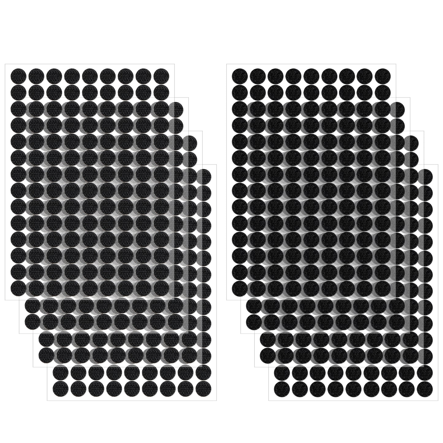 JIYIN Self Adhesive Dots, 1008Pcs(504 Pair Set) 0.39 Inch / 10mm Diameter Hook and Loop Self Adhesive Dots Tape, Nylon Strong Adhesive Back Dots for Arts and Crafts School Office Home(Black)