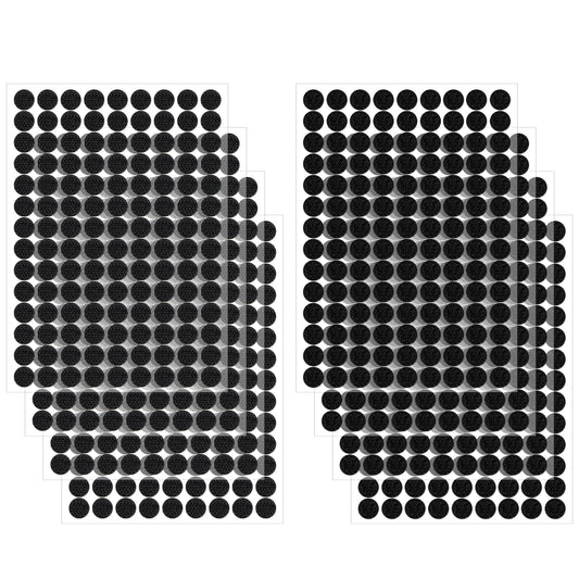 JIYIN Self Adhesive Dots, 1008Pcs(504 Pair Set) 0.39 Inch / 10mm Diameter Hook and Loop Self Adhesive Dots Tape, Nylon Strong Adhesive Back Dots for Arts and Crafts School Office Home(Black)