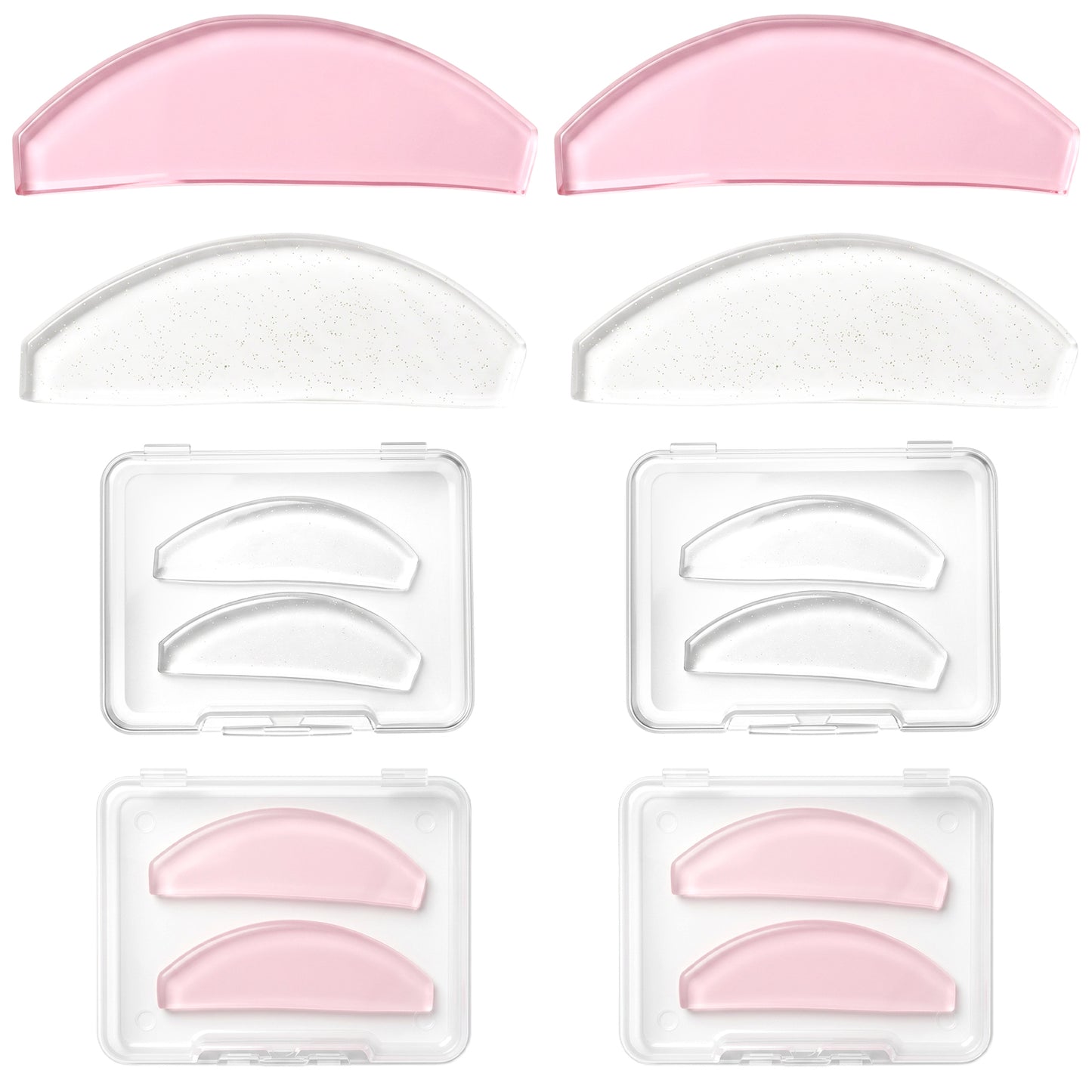 Molain 8 Pcs Flat Lash Lift Shields, Korean Lash Lift Pads Ultra-Thin Self Adhesive Reusable Lashes Lifts Shields Eyelashes Pad for Salon Perming Softening Pads