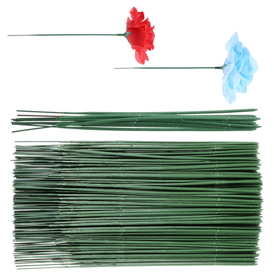 BOHUIZ 100 Pcs Plastic Floral Stems, Green Flower Wire Artificial Floral Rod Flower Stems for Crafts Flowers Arrangement DIY Supplies Bouquet Wreath Making(6.7 inch/17 cm)
