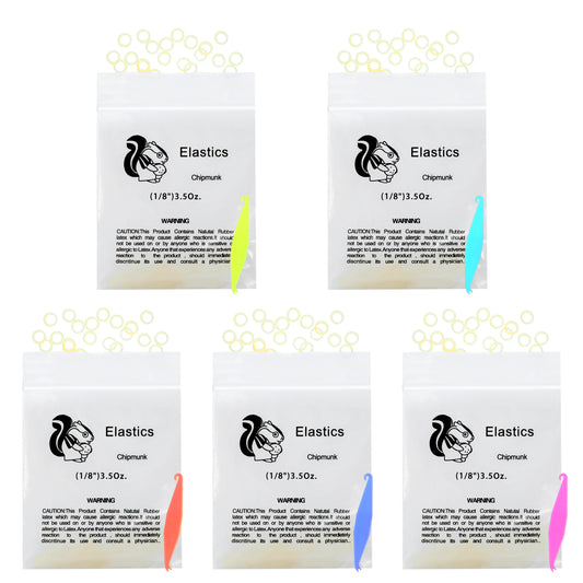 JIEYAO 500 Pcs Orthodontic Elastic Rubber Bands, 1/8 Inch Braces Rubber Traction Bands, 3.5 OZ Rubberbands Fix Tooth Gap with 5 Pcs Elastic Placer for Braces Orthodontic Supplies for Oral Care