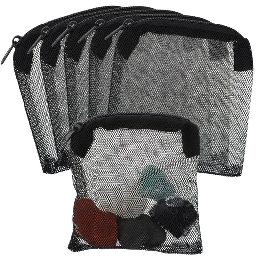 JJUNW 15Pcs Aquarium Filter Media Bags, Mini Fish Tank Media Mesh Filter Bags Reusable for Activated Carbon,Filter Stones(4.3”×3.9”(Black)