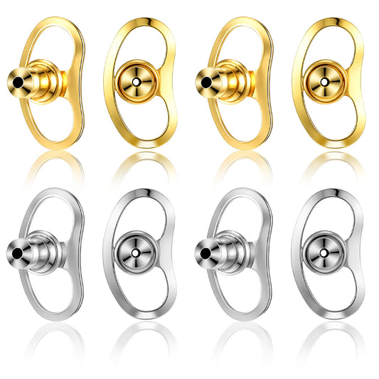 BOHUIZ 16 Pcs Earring Backs for Droopy Ears, Locking Earrings Back Replacements, Large Earrings Backings Tight Earring Lifter Backers for Heavy, Adjustable Heavy Lifters Backs