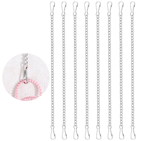 Molain 8 Pcs 20 Inch Stainless Steel Hanging Chains with Hooks, Stained Glass Window Hanging Chain Rustproof Decorative Chains for Suncatchers Stained Glass Plant Hanging Outdoor Indoor Decor