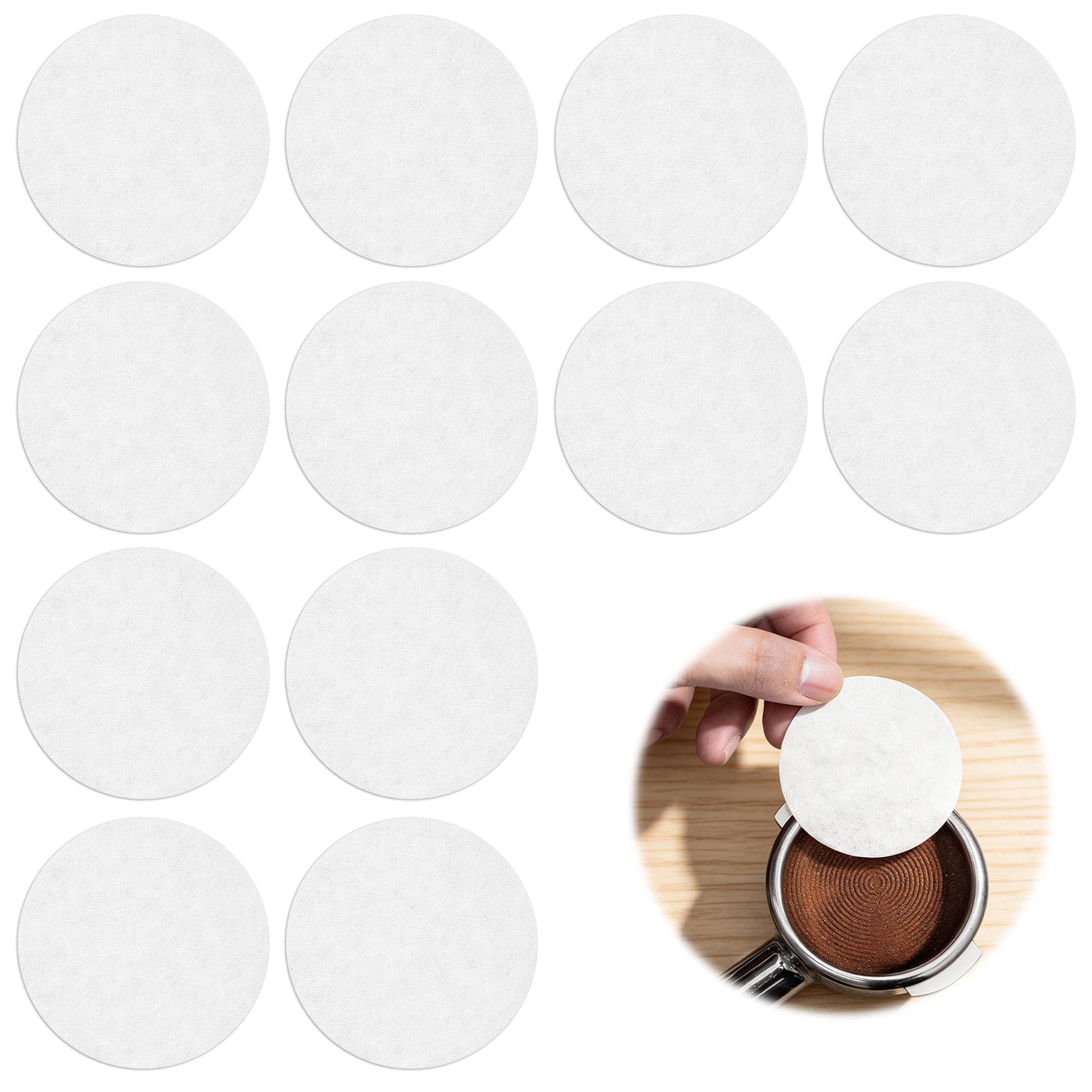 XLIUAX 500 Pack 58mm Espresso Paper Filters, Disposable Round Coffee Paper Filter Puck Screen for Espresso Machines Puck Screen Portafilter Baskets