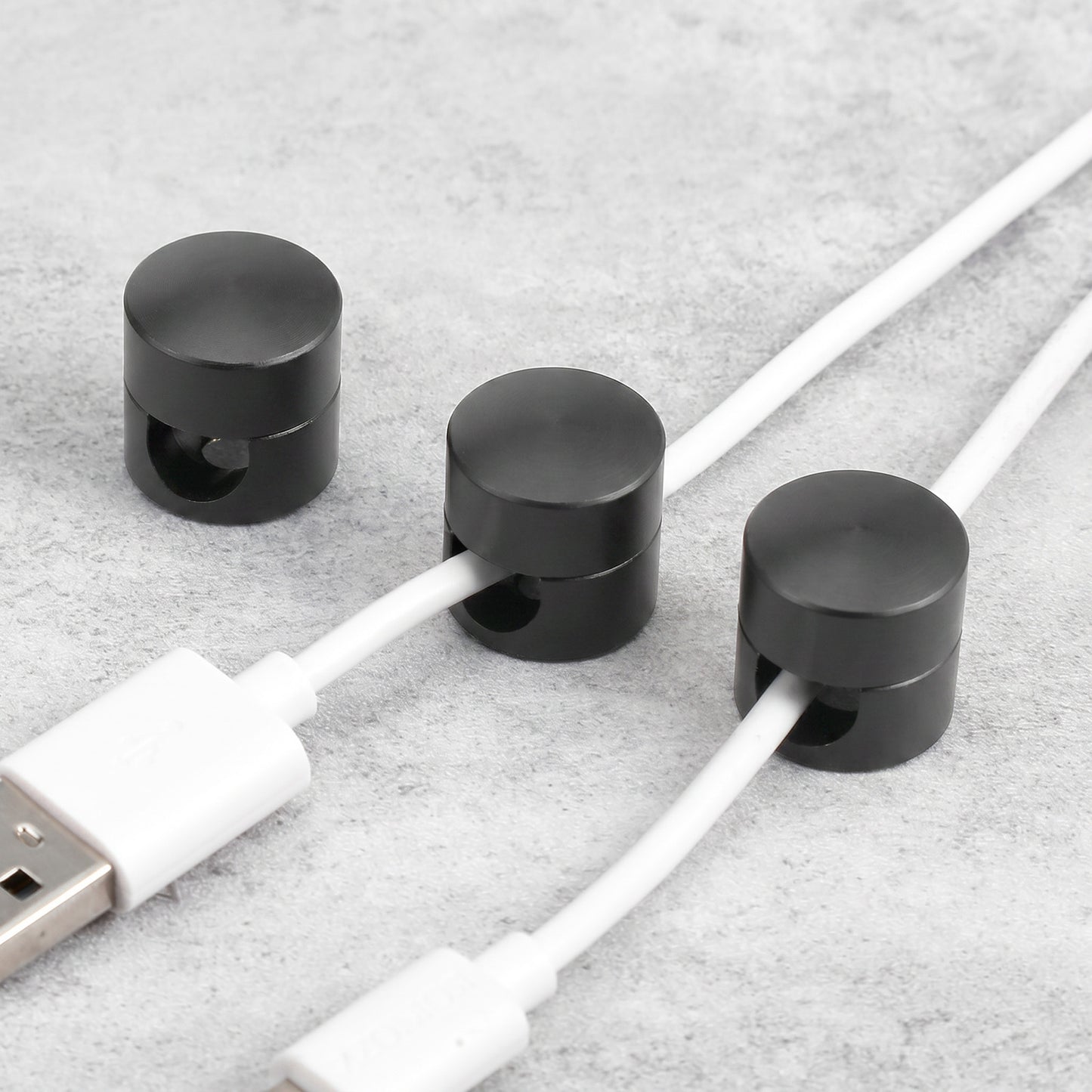 Cable Anchors Desk, 3 Sets Black Adhesive Phone Charger Holders for Cords Adjustable Wire Organizers Black Cord Management Clips Nightstand Office Swag Hook for Chandelier Ceiling Lights Cable