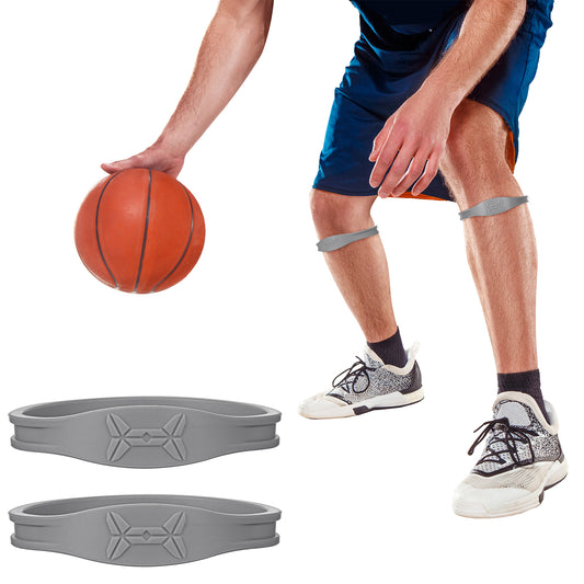 HJZHII 2PCS Latex Patellar Tendon Knee Strap, Anti Slip Knee Support Knee Brace Patellar Tendon Support Strap Knee Band for Basketball Running Jumping Tennis Volleyball Football Sport(Grey)