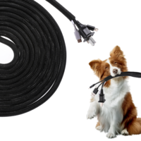 simarro Cord Protector, Cable Sleeve Expandable Braided Sleeve Cable Wrap Cord Protector Prevents Animals From Chewing Cables Can Be Cut to Suit TV Audio USB Charger Powe