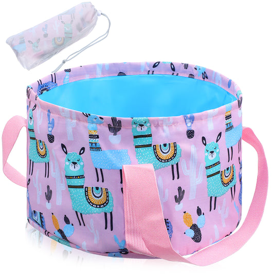 MBAIYO Collapsible Bucket for Soaking Feet - Portable Foldable Foot Bath Tub Spa Basin for Travel, Home Pedicure & Outdoor Camping(Pink)