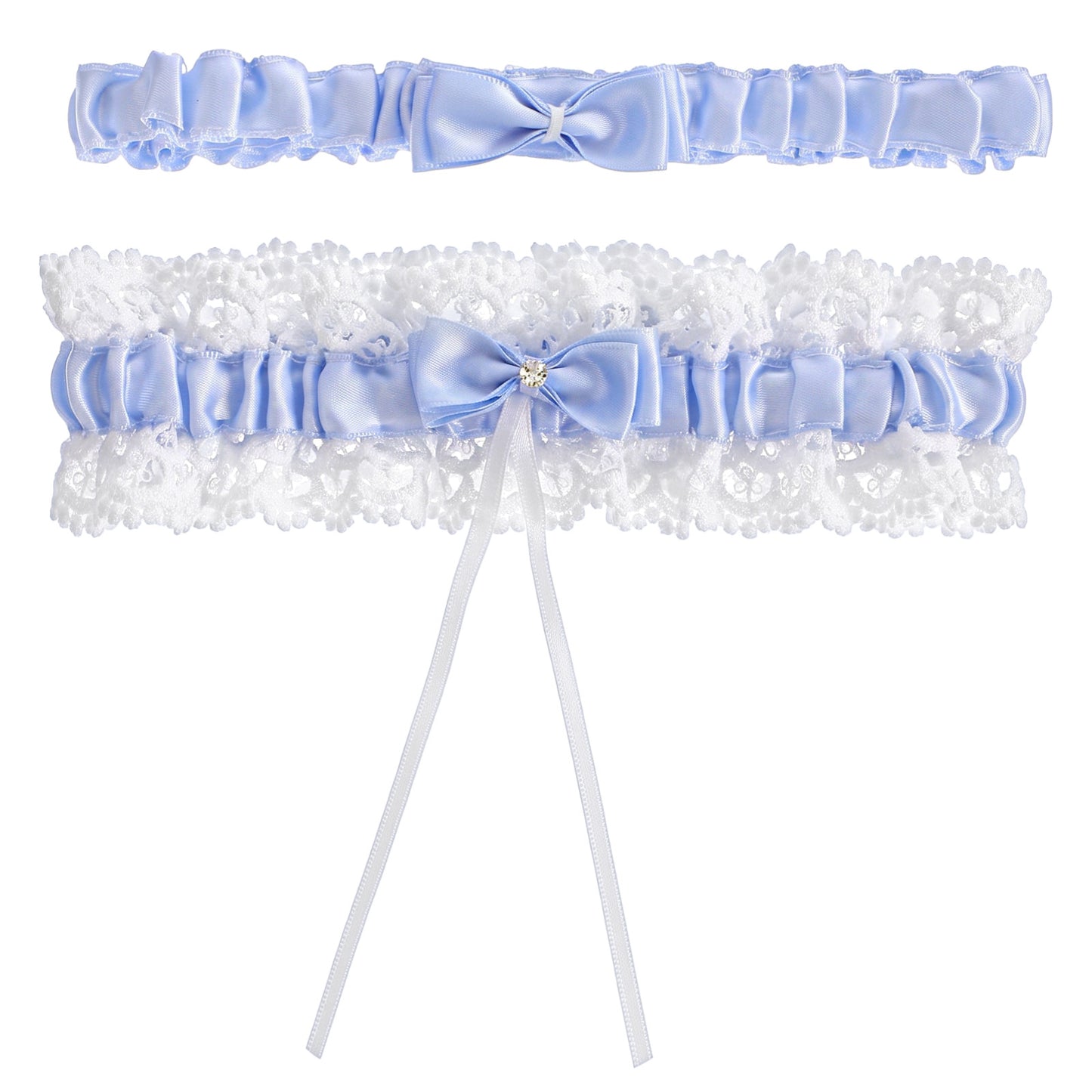 GEEHUA 2PCS Garters for Bride, Lace Bridal Garter Elastic Wedding Garters Lace Bow Leg Garter Wedding Gifts for Women