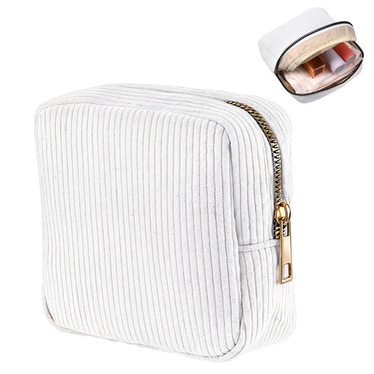 JIEYAO Corduroy Sanitary Napkin Storage Bag, Portable Period Bag for Teen Girls, Cute Period Pouch Soft Menstrual Cup Pouch Menstruation First Pad Bag Tampon Holder for Women