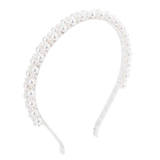 Bewudy Pearl Headbands for Women Girls, Pearl Fashion Women Headbands, Cute Beads Headband with Pearl Teen Girls Hair Styling for Birthday Wedding Party Bridal