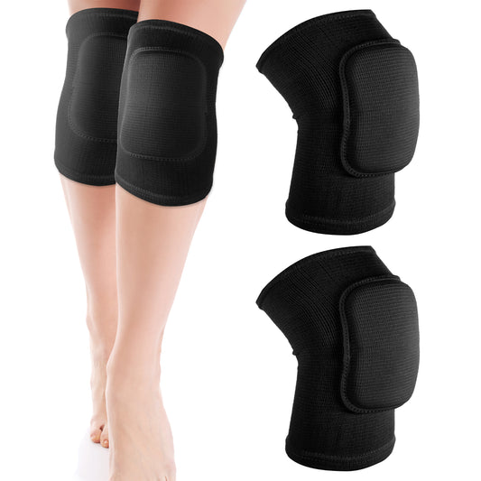 Giantree 4Pcs Knee Pads for Kids, Elbow Pads Volleyball, Knee Pads Volleyball Knee Pads Women and Men, Basketball Knee Pads Anti-Slip Padded Sponge Football Volleyball Dance Basketball Sports(Black)