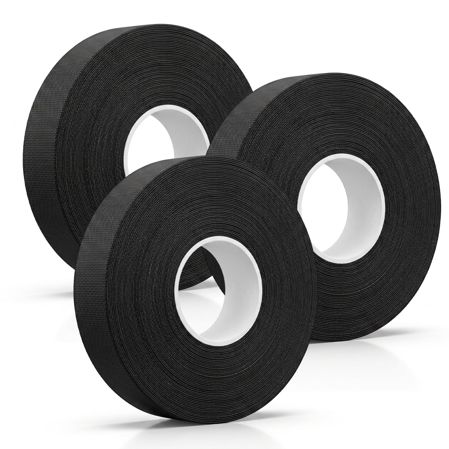 Cobee 3 Rolls Wire Harness Tape, 19mm x 25m Cloth Wiring Loom Tape Black Harness Electrical Tapes Heat Resistant Adhesive Fabric Cloth Tapes for Car Wire Cable Management