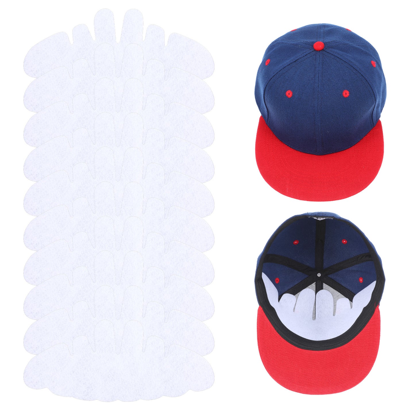 XLIUAX 10 Pcs Baseball Caps Inserts, Flexible Washable Hat Shaper Reusable Hat Liner Cap Fitter Inserts Felt Hats Sweat Liner