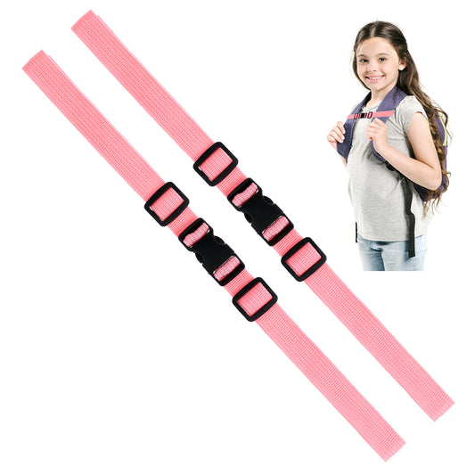 BOHUIZ 2 Pack Adjustable Backpack Chest Strap, Replacement Sternum Straps For Backpacks, Chest Strap for Backpack Secures with Snap Buckles for Outdoor Fabric Backpack Straps (Pink)