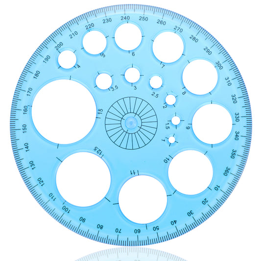 MBAIYO 2Pcs Circle Template for Drawing, Circle Round Stencil Templates for Drawing Professional Geometric Circle Ruler Multifunction Drawing Aid for Studying Designing Office