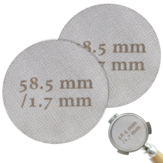 AOZUO 2pcs Espresso Puck Screen, 58.5mm Reusable Coffee Puck Screen 1.7mm Thickness Screen Filter Basket for Espresso Portafilter Stainless Steel Espresso Screen for Espresso Machine